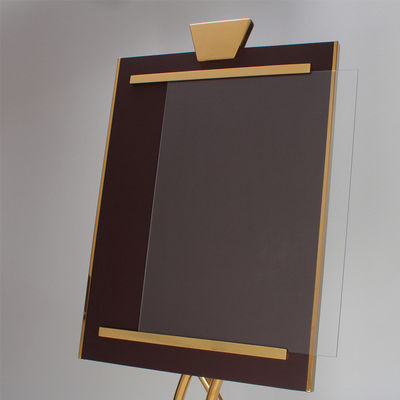Customized Golden Metal Sign Holder Hotel Restaurant Metal Sign Stand