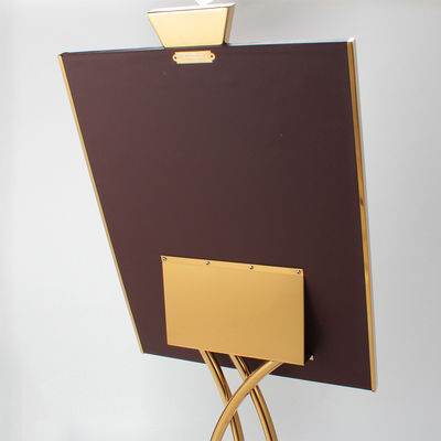 Customized Golden Metal Sign Holder Hotel Restaurant Metal Sign Stand