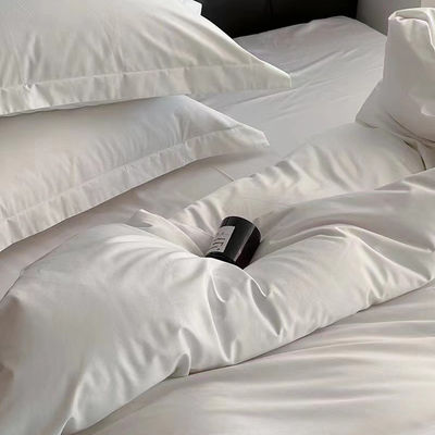 100% Cotton White Bedding Sheet Set For Five Start Hotel