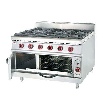 Gas Kitchen Basic Cooking Equipment  Stove 6 Burner For Commencial Restaurant