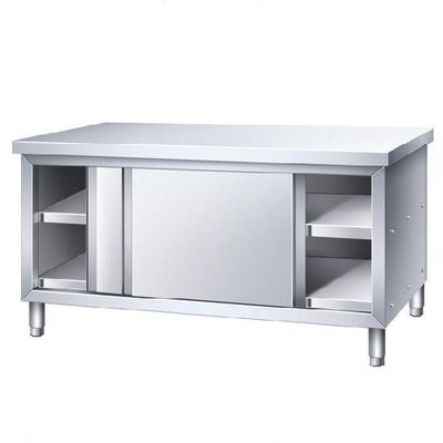 Restaurant Stainless Steel Table And Sink Food Grade Double Doors