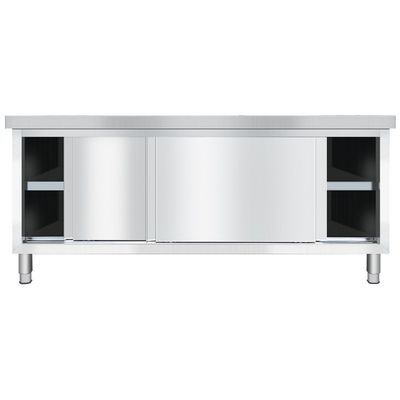 Restaurant Stainless Steel Table And Sink Food Grade Double Doors