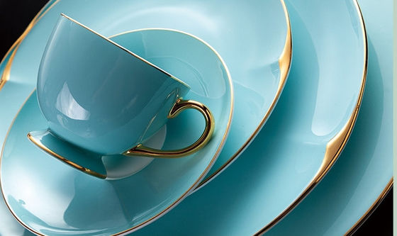 Blue Bone China Dinnerware Porcelain Dinner Set Hotel Collection Bone China