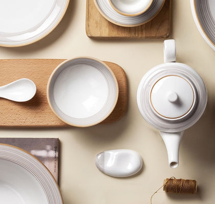 Personalized Ceramic White Dinnerware High End Porcelain Dinnerware For Home