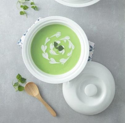 Pumpkin Shaped 2100ml With Cover Big White Ceramic Bowl For Hotels & Restaurants