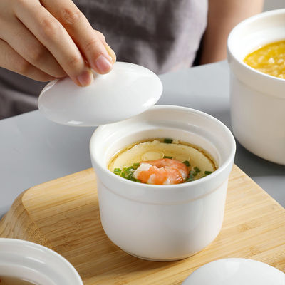 White Cookware Ceramic Pot Sets Used In Kitchen Serving Soup Bowl Set With Lid