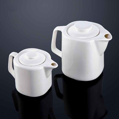 Royal Ware 750ml Porcelain Coffee Pot White Ceramic Teapot For Restaurants