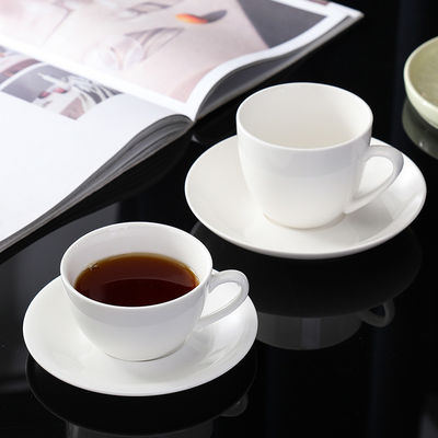 Custom Logo Bone China Classic Cafe Coffee Cupsets White Ceramic Coffee Mug