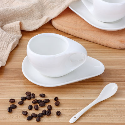 Boat Shape White Porcelain Mug Plain White Coffee Mugs For cafe