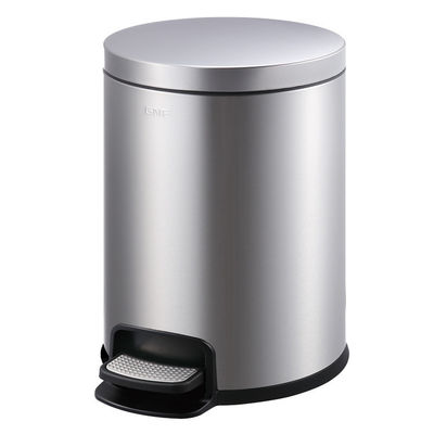 Champagne Gold Hotel Trash Bin With Lid Foot Operated Hotel Room Dustbin