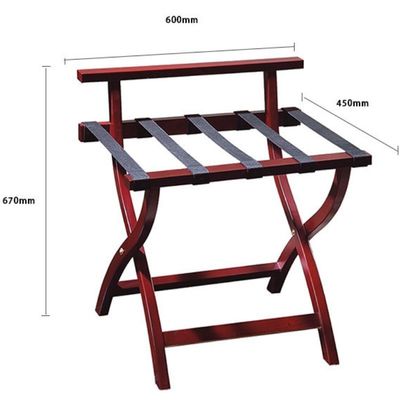 Hotel 6 Black Straps Wooden Luggage Racks For Suitcases