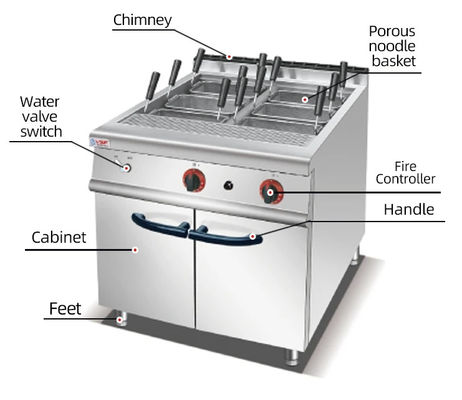 Commercial 4 Heads Noodles Cooker Restaurant Kitchen Gas Pasta Cooking Machine