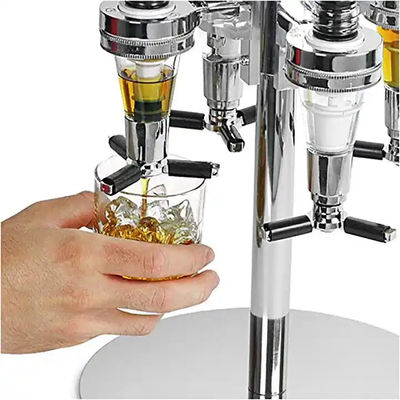 Aluminum Rotating Vertical Liquor Dispenser 6 Bottle Used In Bar