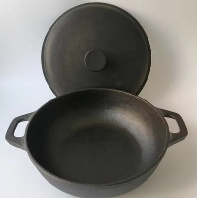 Cast Iron Round Sukiyaki Pot Nonstick Coating Casserole Cooking Gas Charcoal