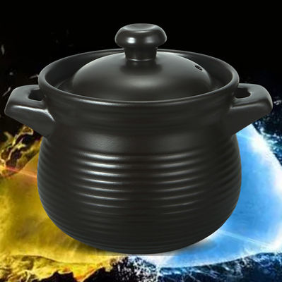 OEM Black Casserole Cooking Pot Ceramic Soup Pot With Lid