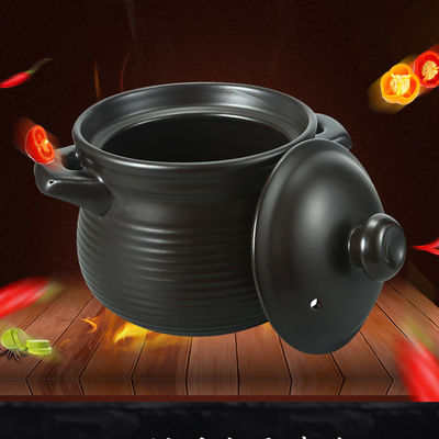 OEM Black Casserole Cooking Pot Ceramic Soup Pot With Lid