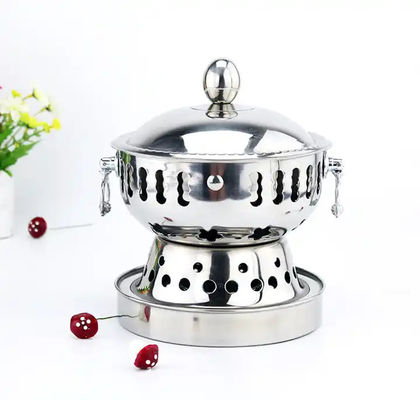 Alcohol Stove Buffet Pot With Lid / Stainless Steel Alcohol Pot
