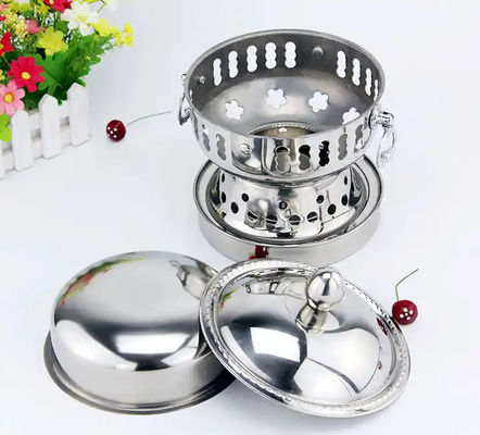 Alcohol Stove Buffet Pot With Lid / Stainless Steel Alcohol Pot