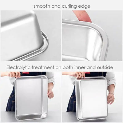 Square Stainless Steel Baking Tray Tableware And Utensils Steel Baking Sheet