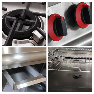 4 Burner Commercial Gas Range With Gas Griddle And Oven