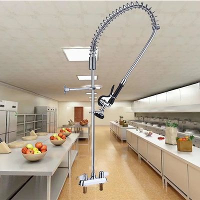Polished Chrome Pre Rinse Faucet Wall Mounted Pre Rinse Sprayer