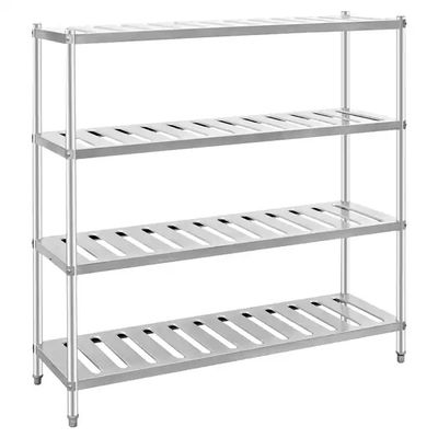 Hotel Stainless Steel Shelving Slatted Steel Rack For Kitchen