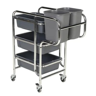 3 Tier Stainless Steel Trolley Hotel Cleaning Supplies 3 Tier Service Trolley