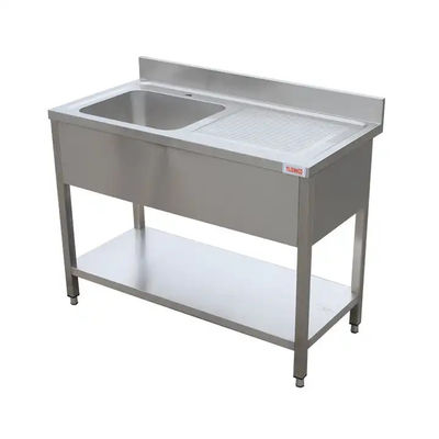 OEM ODM 304 Stainless Steel Table And Sink Commercial Sink Table