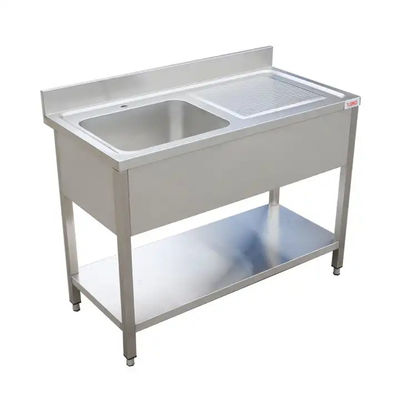 OEM ODM 304 Stainless Steel Table And Sink Commercial Sink Table