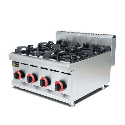 4 Burners Gas Hot Plate Stove Commercial Cooking Equipments Stainless Steel
