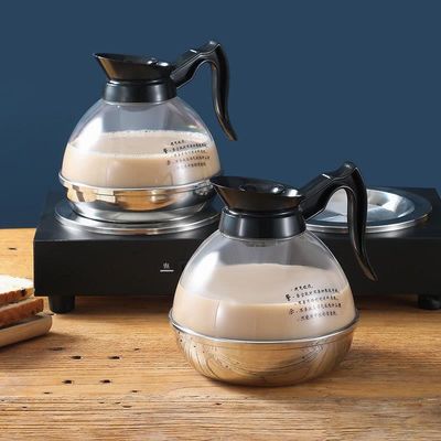 1.8L Coffee Decanter With Stainless Steel Bottom And Handle For Hotel Restaurant