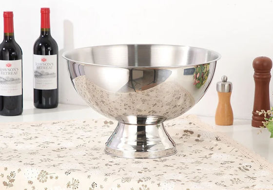 Silver Stainless Steel Champagne Cooler Customize Wine Ice Bucket