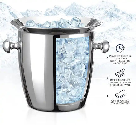 Stainless Ice Bucket Coffee Bar Equipment Thickened Insulated Ice Bucket For Party