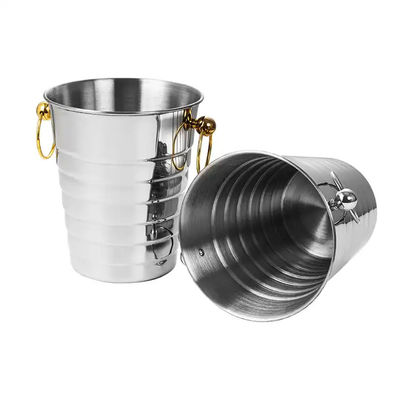 Double Handles Stainless Steel Ice Bucket Coffee Bar Equipment Metal Drink Bucket