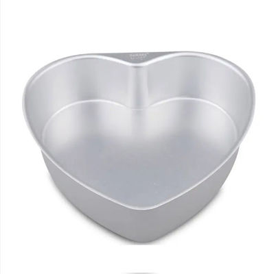 Aluminum Anode Heart Shaped Cake Mold With Fixed Base Non Removable Baking Mold
