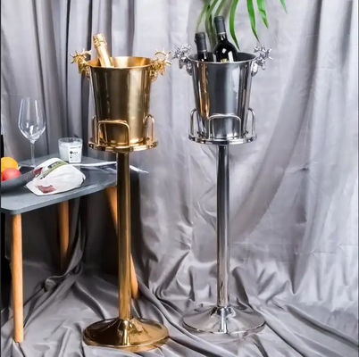 304SS Champagne Ice Bucket Stand Coffee Bar Equipment Golden Silver
