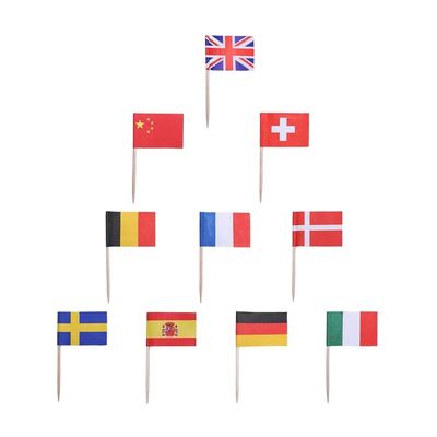 Personalised Toothpick Flags Disposable Country Flag Toothpicks