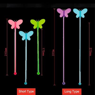 Acrylic Colorful Art Butterfly Bar  Drink Stirrers Custom Plastic Bar Tools