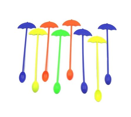 Food Grade Mixed Color PP Plastic Drinking Straws With Spoon Shaker Spoon