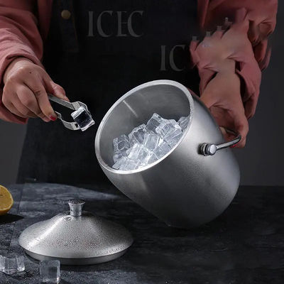 Champagne Beer Ice Bucket Stainless Steel With Lid 1L 2L