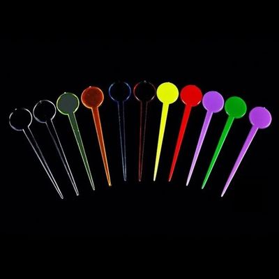 Custom Logo Mini Disposable Fruit Fork Round Clear Colorful Plastic Fork Fruit Stick