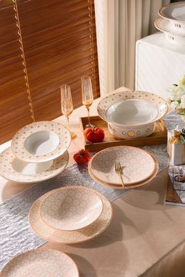 Bone China Dinnerware Set Luxury Ceramic Dining Dishes Plates Bowls Cups Sets