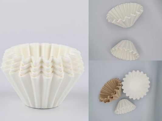 Basket Coffee Filter Paper Wave Shape Sustainable Environmentally Friendly