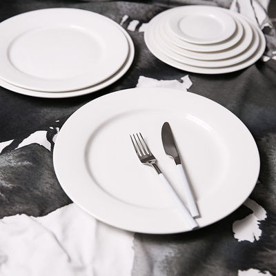 Custom Round Restaurant Ceramic Beef Plates Decorated Dishes