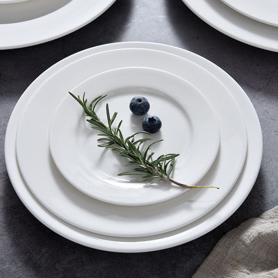Custom Round Restaurant Ceramic Beef Plates Decorated Dishes