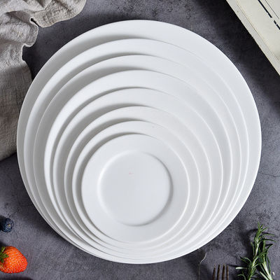 Custom Round Restaurant Ceramic Beef Plates Decorated Dishes