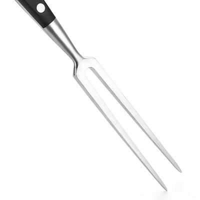Stainless Steel Kitchen Meat Fork With  Black Wooden Handle For Meat Carving