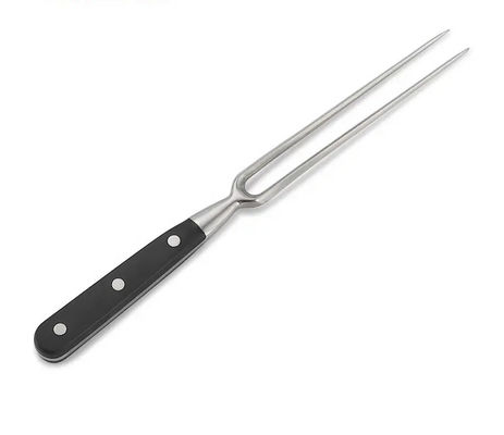 Stainless Steel Kitchen Meat Fork With  Black Wooden Handle For Meat Carving