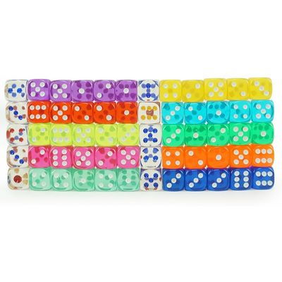 Professional Custom Color D6 Dice Round Corner Acrylic Transparent