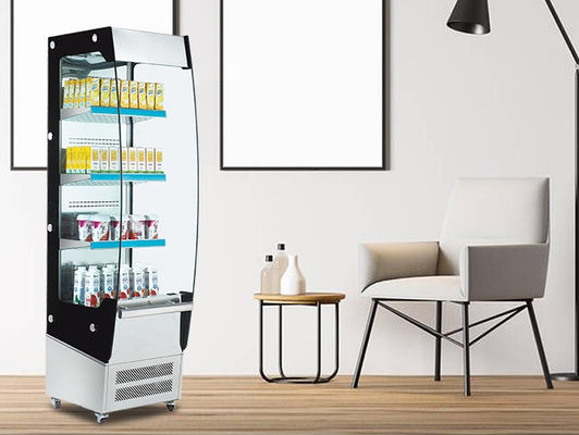 250L Commercial Supermarket Drink Display Fridge Showcase Open Air Cooler Display